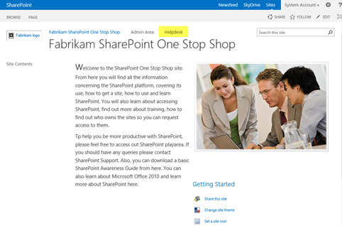 SharePoint 2013 Helpdesk Site Available
