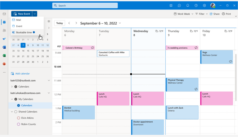 Bookable time coming soon to Outlook