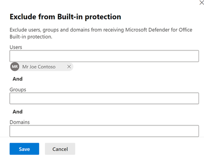 Figure 3: Safe Links policy details and exclusions in the Microsoft Defender XDR portal