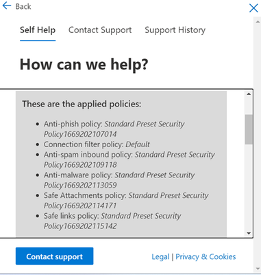 Figure 5: Email Threat Policy Diagnostic in Microsoft Defender XDR portal – results.