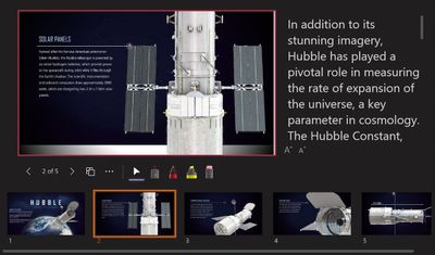 An image of PowerPoint Live showing a slide with speaker notes in a Teams meeting.