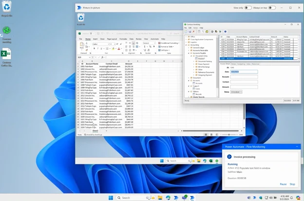 Image of picture in picture after running the flow in Power Automate