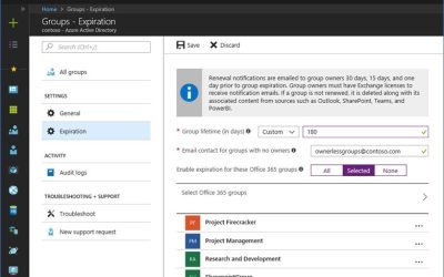 Azure AD Expiration Policy for Office 365 Groups is Generally Available